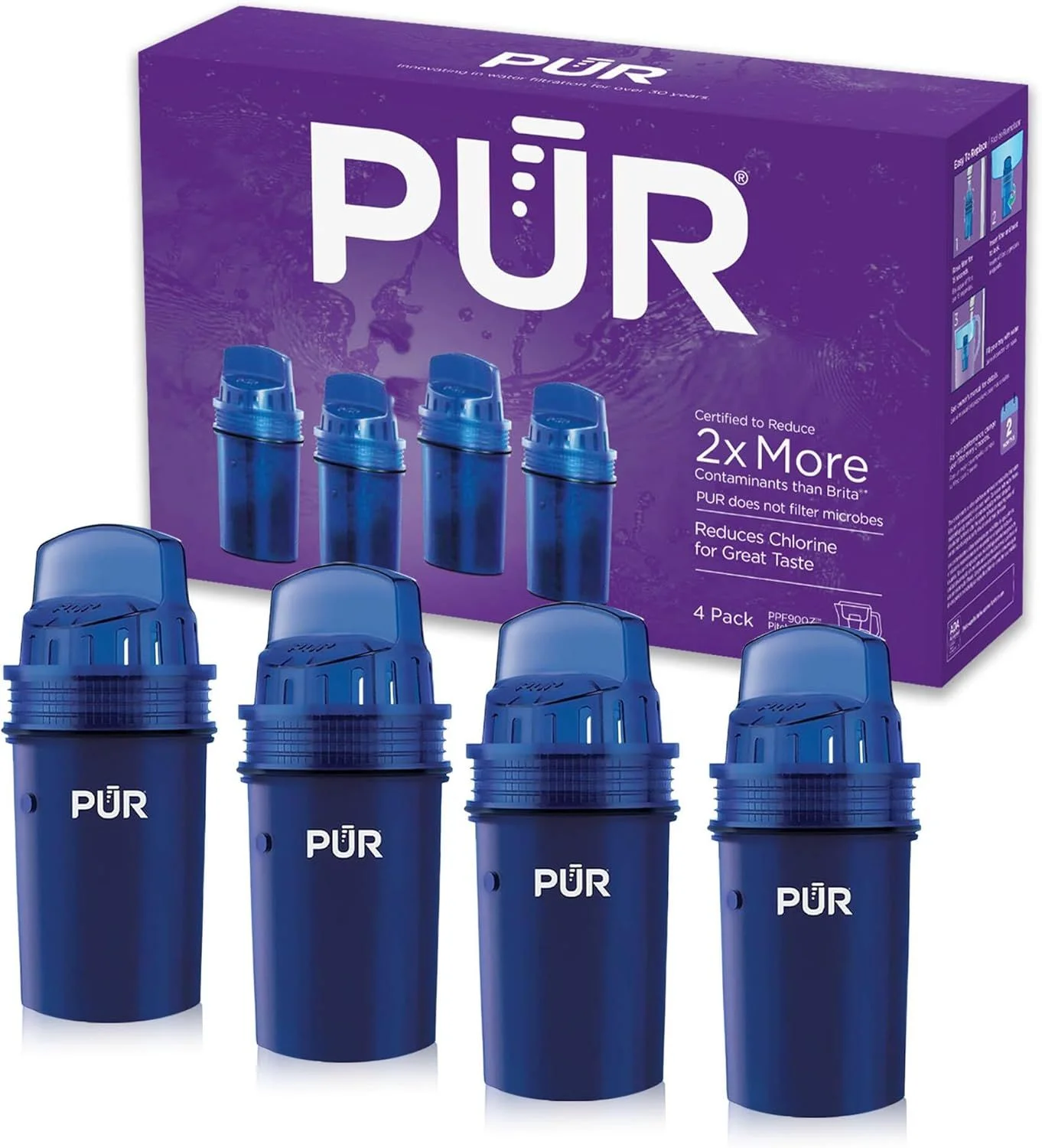 PUR Water Pitcher Replacement Filter (4-Pack)